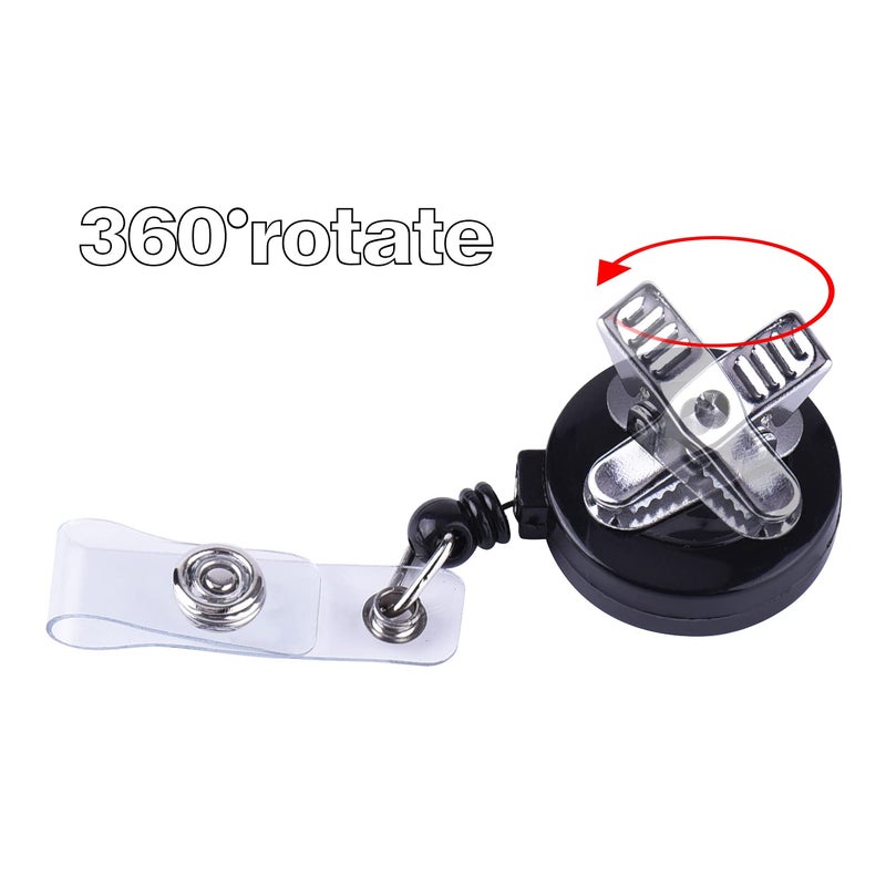 KUUQA Retractable Badge Reel with Alligator Clip for Key Cards and ID Cards (10 Pack) - Image 2
